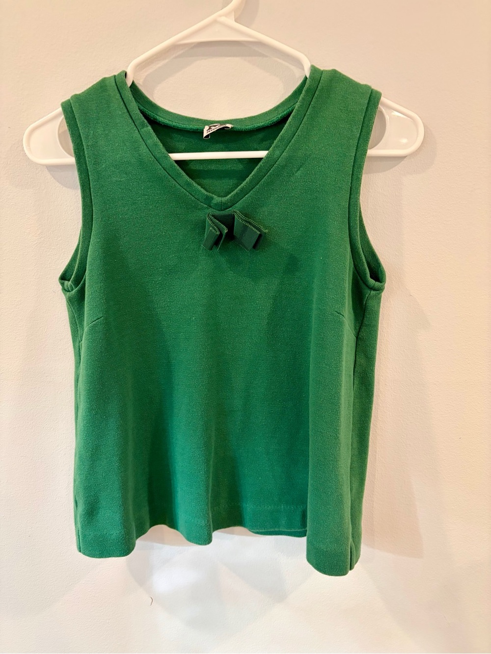 M for Missoni Emerald Green V-Neck Sleeveless Tank with Bow